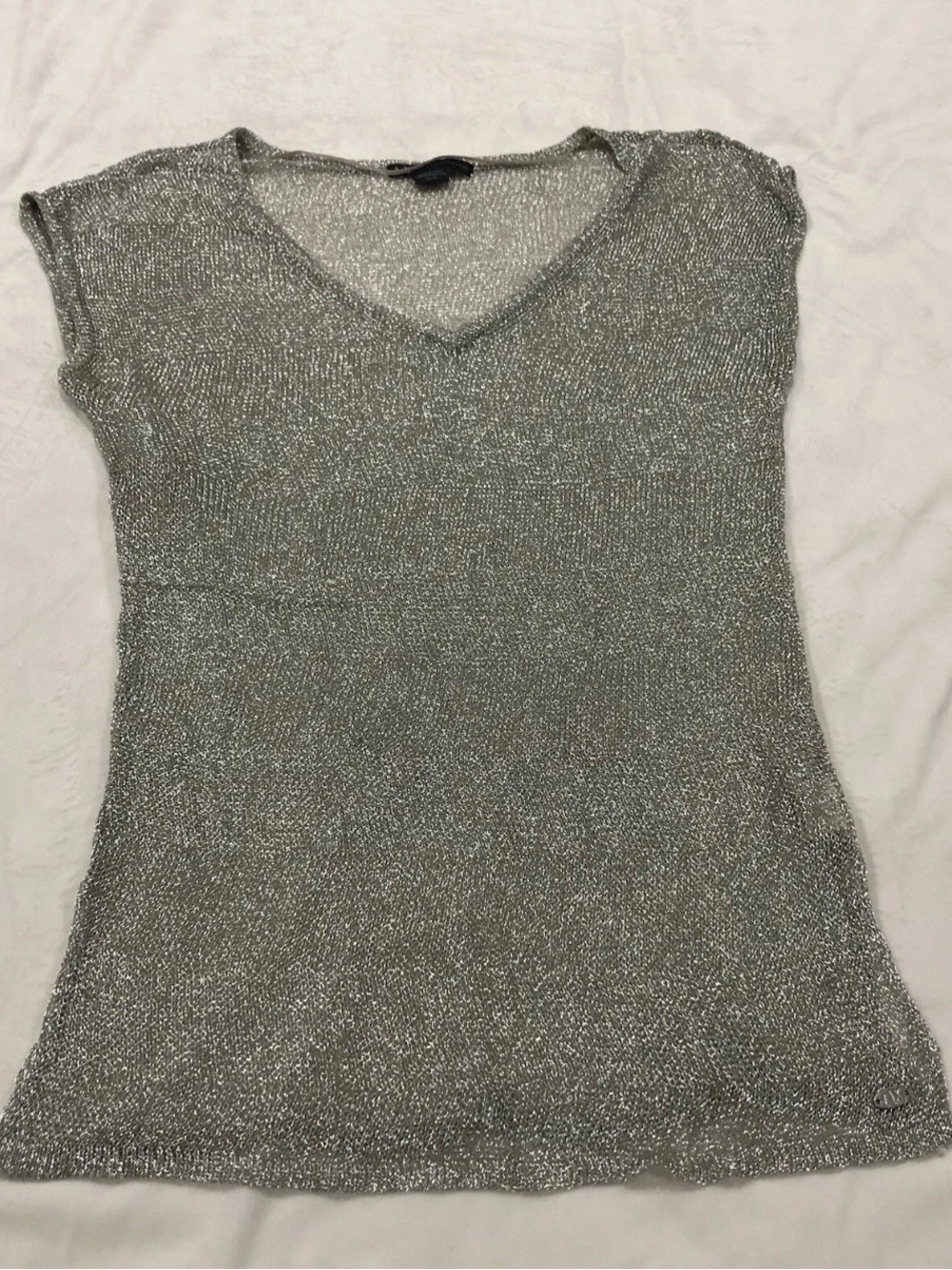 Armani Exchange Metallic Silver Blouse Size Xs